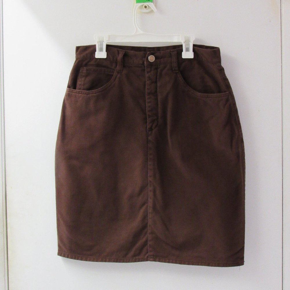 Bill Bass Brown Denim Skirt Size 10